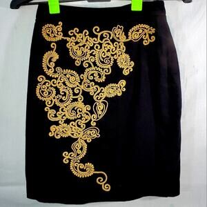 Floreat skirt black cool design women's size 0